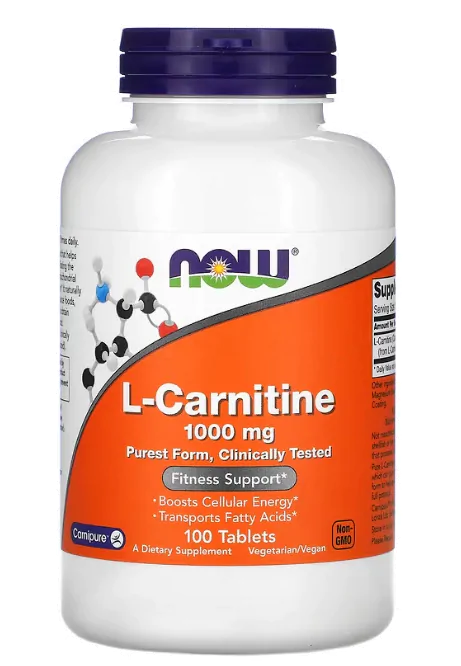 Termogênico L-Carnitina 1000mg — 100 Comprimidos — Now