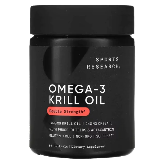 Vitaminas Óleo de Krill Ômega-3 · Força Dupla | 1000mg | 60 Cápsulas — Sports Research