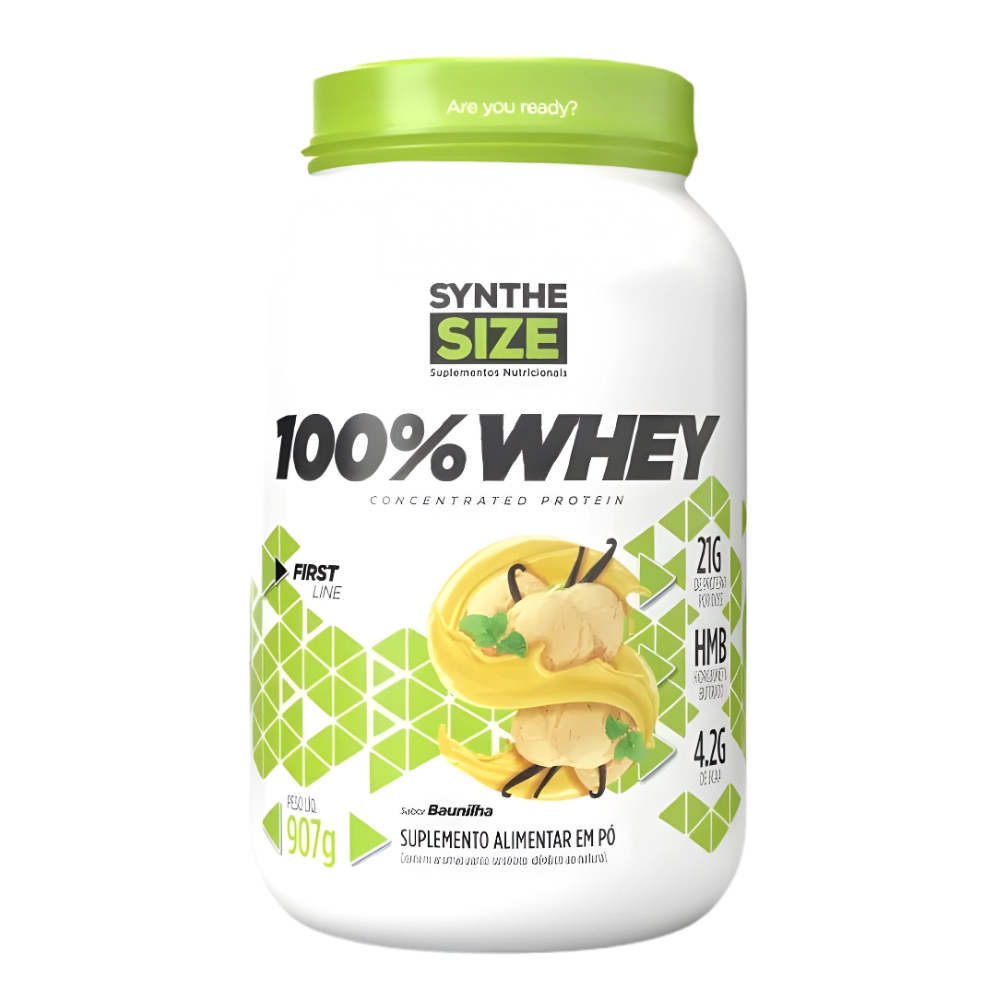 100% Whey Concentrade Protein — 907g Sabores — Synthe Size