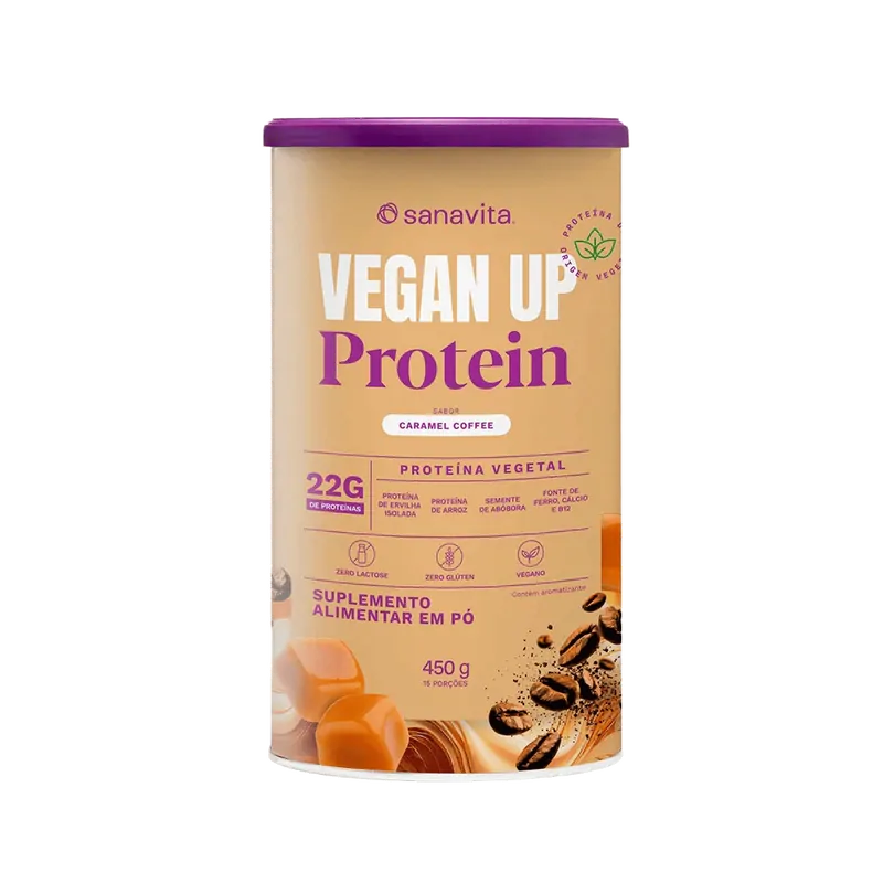 Fitness & Performance Vegan UP Protein Sabor Caramel Coffee — 450g — Sanavita