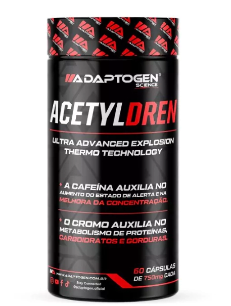 Fitness & Performance Termogênico Acetyl Dren 750mg — 60 Cápsulas — Adaptogen