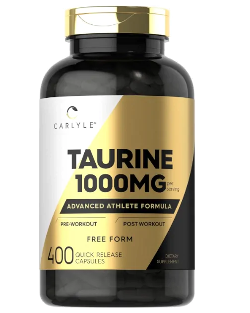 Aminoácidos Taurina 1000mg — 400 Cápsulas — Carlyle