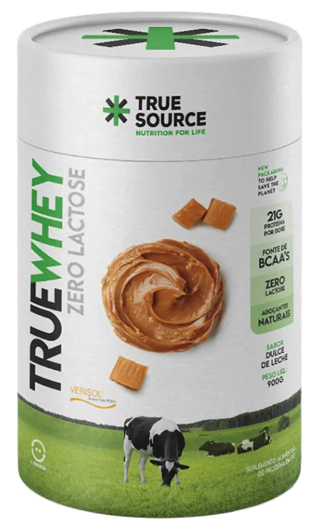 True Whey Zero Lactose — 900g Sabor Dulce de Leche — True Source