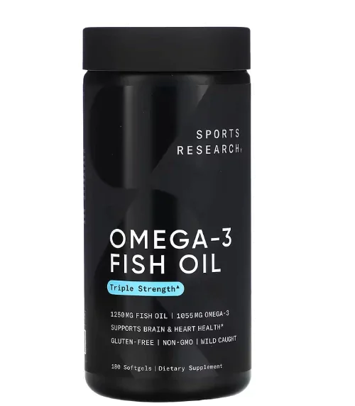 Vitaminas Fish Oil · Óleo de Peixe Ômega-3 | Potência Tripla | 180 Cápsulas — Sports Research