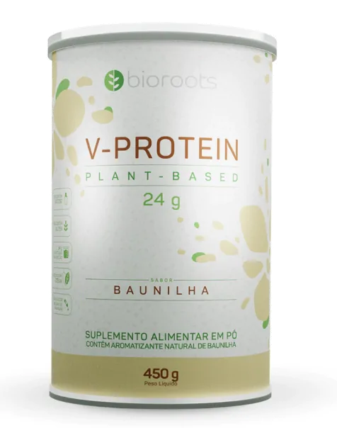 Fitness & Performance Proteína V-protein Plant Based · Sabores | 450g — Bioroots