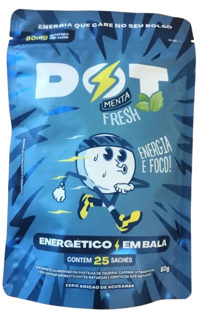 Fitness & Performance Fresh · Energético em Bala | Sabor Menta | 25 Sachês — Dot