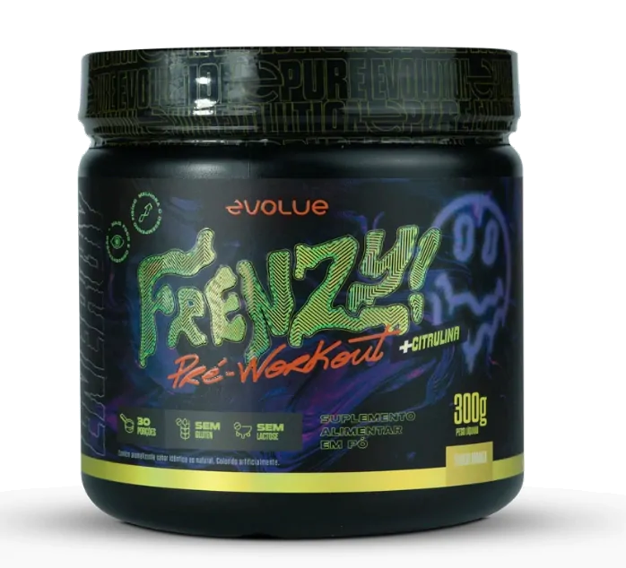 Pré-Treino Pré Treino Frenzy — 300g Sabor Manga — Evolue Supplements