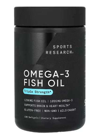 Vitaminas Ômega-3 · Óleo de Peixe | 1055mg | Potência Tripla | 120 Cápsulas — Sports Research