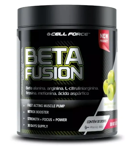 Pré-Treino Pré Treino Beta Fusion — 300g Sabor Maçã verde — Cell Force
