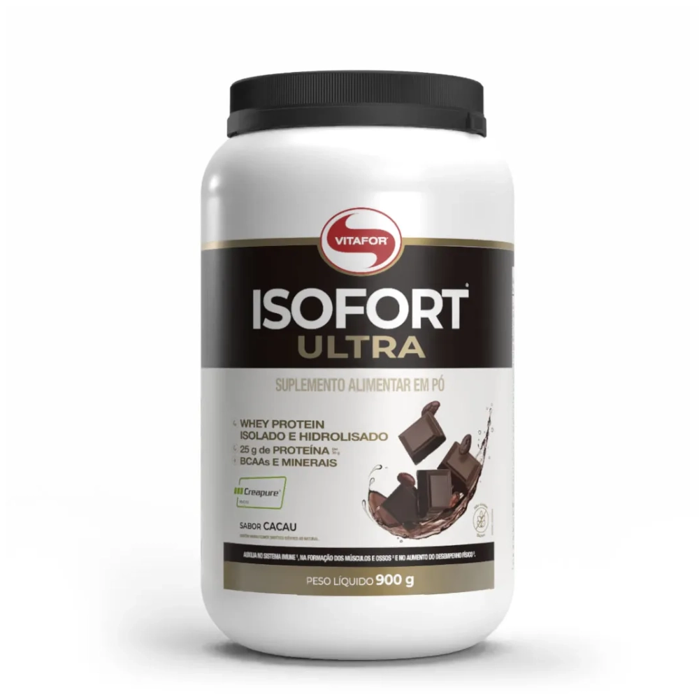Whey Isofort Ultra · com aminoácidos e Creatina Creapure | 900g Sabor Cacau — Vitafor