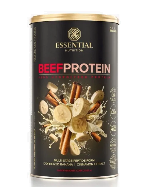 Fitness & Performance Beef Protein — 420g Sabor Banana com Canela — Essential Nutrition