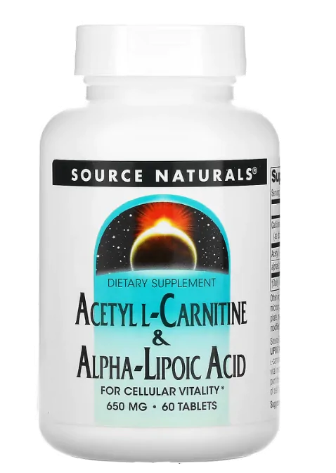 Termogênico Acetil L-Carnitina e Ácido Alfa-Lipoico — 60 Comprimidos — Source Naturals