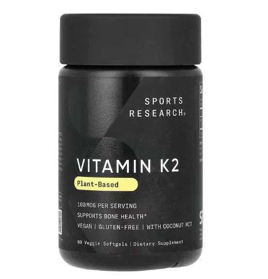 Vitaminas Vitamina K2 · À Base de Plantas | 100mcg | 60 Softgels — Sports Research