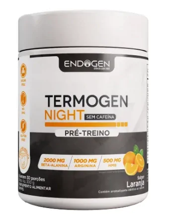 Termogênico Termogen Night · Termogenico Sem Cafeina | 300g Sabor Laranja — Endogen