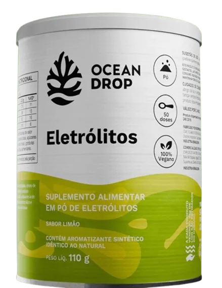 Fitness & Performance Eletrólito em Pó — 180g Sabor Limão — Ocean Drop