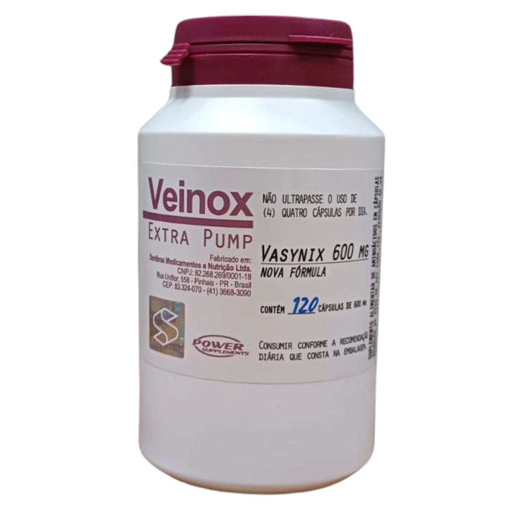 Pré-Treino Veinox Extra Pump · 600mg | 120 Cápsulas — Power Supplements