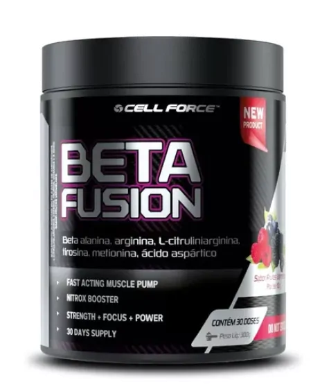 Pré-Treino Pré Treino Beta Fusion — 300g Sabor Frutas Vermelhas — Cell Force
