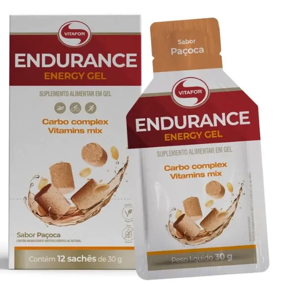 Hipercalórico Endurance Energy gel · 12 sachês 30g Cada | Sabor Baunilha — Vitafor