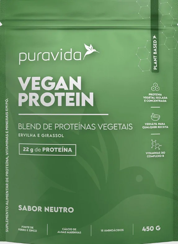 Fitness & Performance Vegan Protein · Blend de Proteínas Vegetais | 450g | Sabor Neutro — PuraVida
