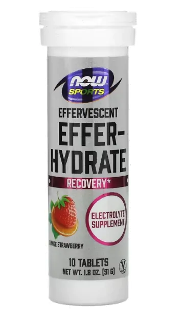 Fitness & Performance Efervescente · Effer-Hydrate | Morango e Laranja | 10 Comprimidos | 51g — Now