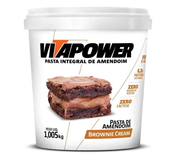 Fitness & Performance Vitapower Pasta de Amendoim Gourmet — 1.005g Sabor Brownie Cream — Vitafor