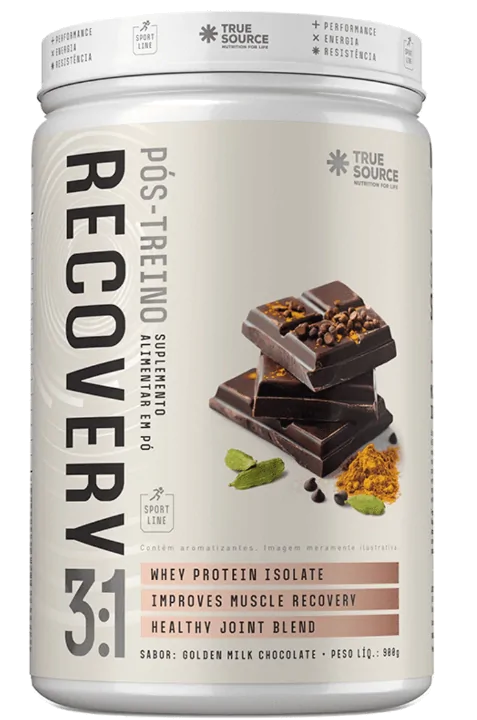 Fitness & Performance Pós-Treino Recovery Sport Line — 900g Sabor Golden Milk Chocolate — True Source