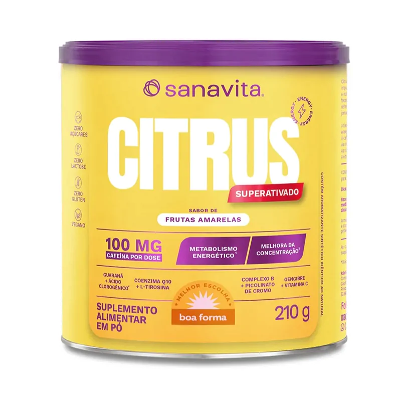 Fitness & Performance Citrus Superativado Sabor Frutas Amarelas — 210g — Sanavita