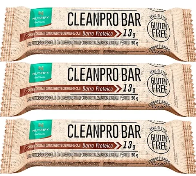Cleanpro Bar · Barra de Proteina | Sabores | 3 Unidades 50g Cada — Nutrify