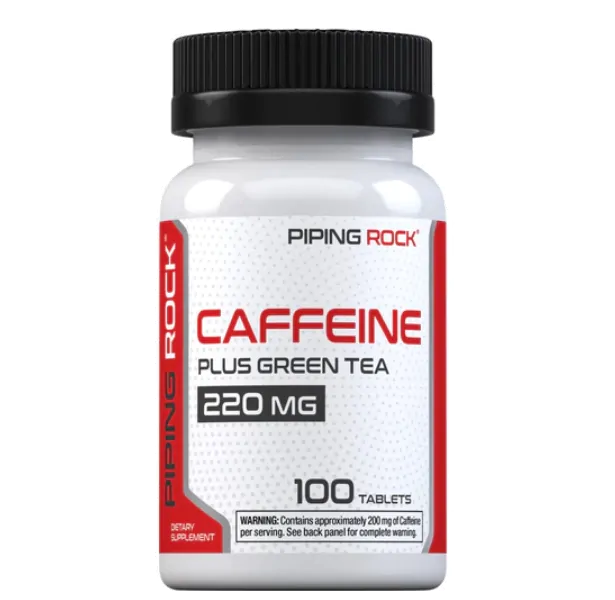 Termogênico Cafeína 220mg com Chá Verde — 100 Tabletes — PipingRock