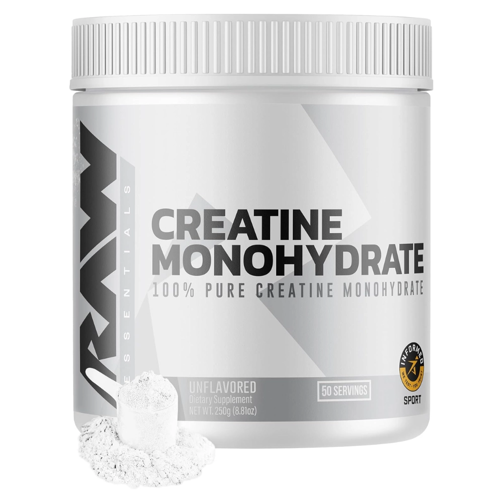 Creatina Monohidratada 100% Pura · Sem Sabor | 250g | Raw Essentials — Piping Rock