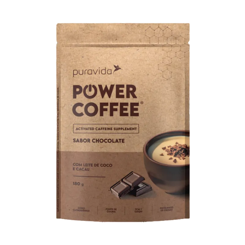 Termogênico Power Coffee Suplemento de Cafeína Ativada Sabores — 180g — PuraVida