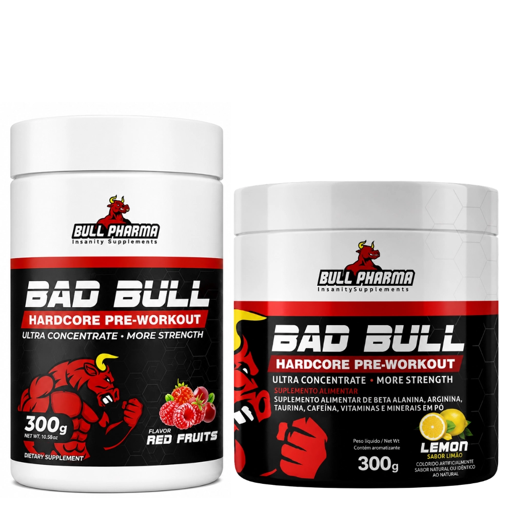 Pré-Treino Pré Treino Bad Bull Hardcore — 300g Sabores — Bull Pharma