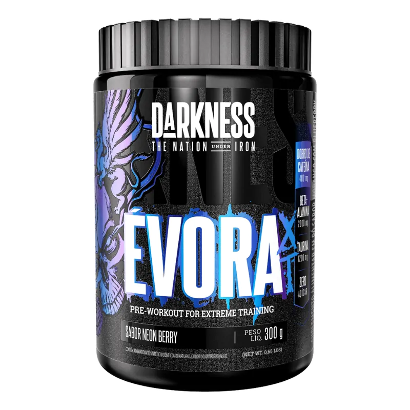 Pré-treino Com Dobro De Cafeína Évora XT Sabores — 300g — DARKNESS