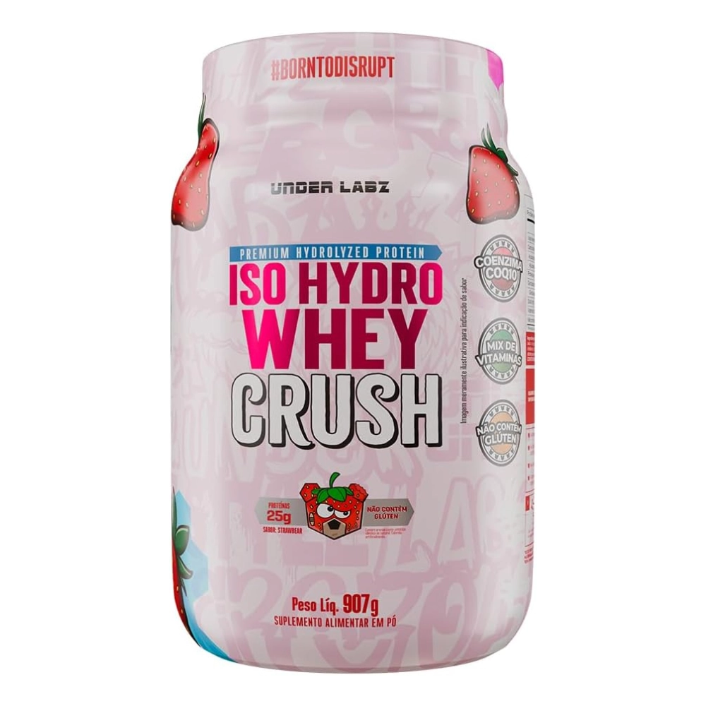 Whey Crush Iso Hidro — Sabor Morango 907g — Under Labz