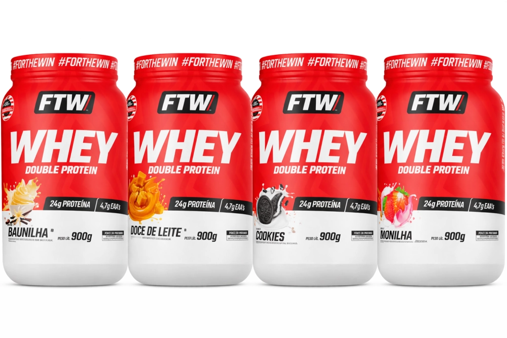 Whey Double Protein — 900g Sabor Cookies — FTW