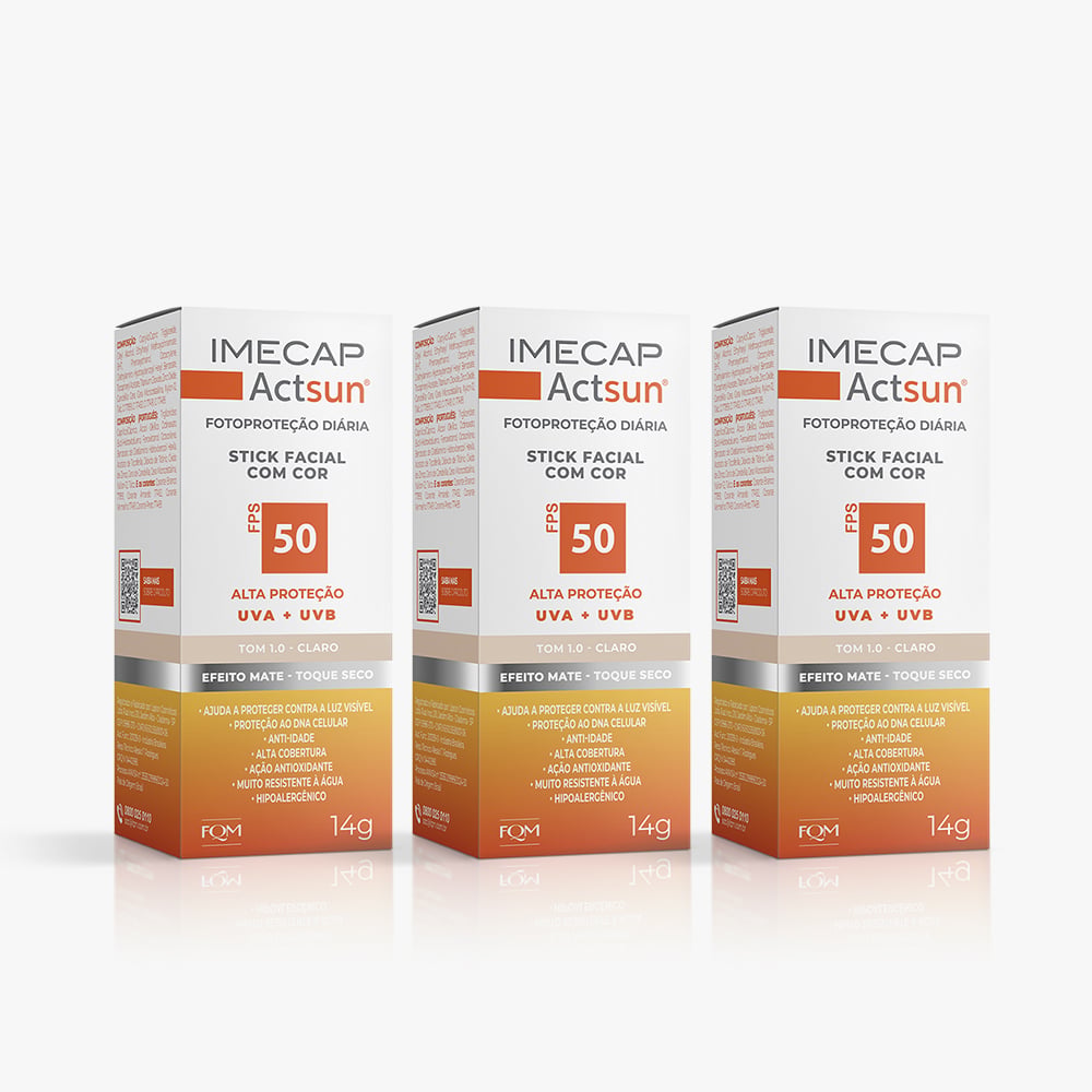 Linha Imecap Kit Actsun Bastão com Cor 3 Unidades Claro — Imecap