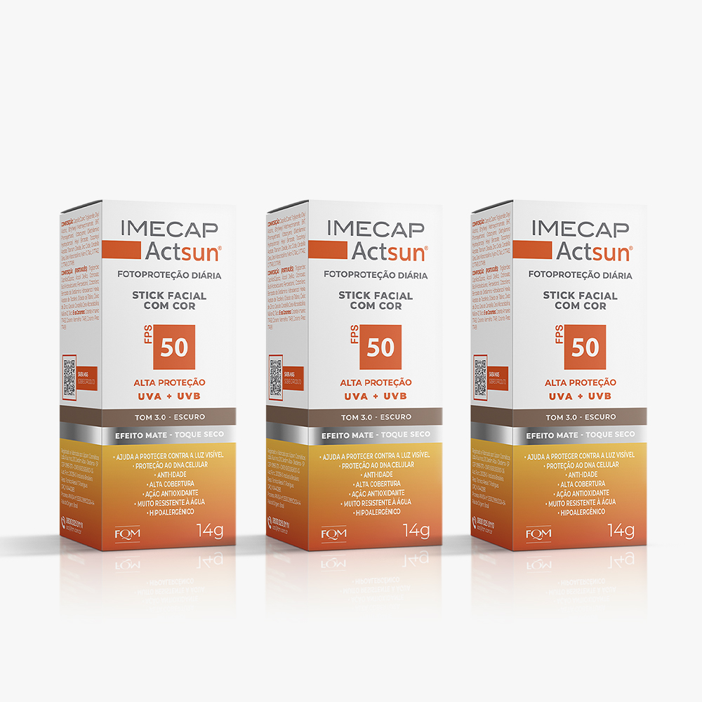 Linha Imecap Kit Actsun Bastão com Cor 3 Unidades Escuro — Imecap