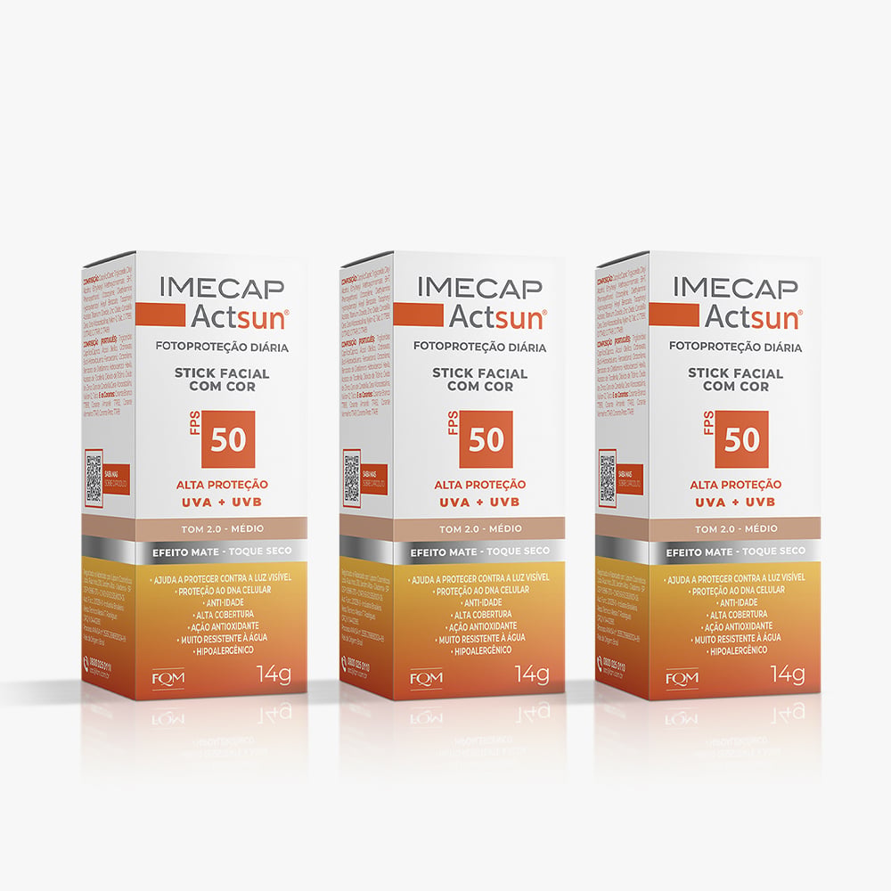 Linha Imecap Kit Actsun Bastão com Cor 3 Unidades Médio — Imecap
