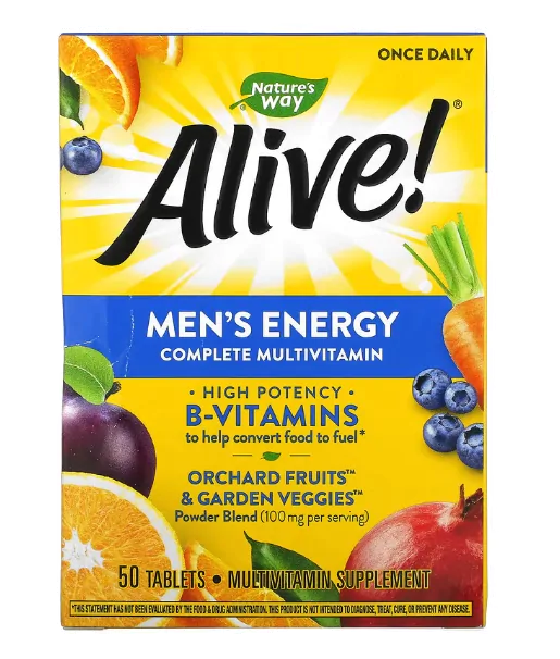 Vitaminas Alive · Multivitamínico Completo Masculina | 50 Comprimidos — Nature's Way