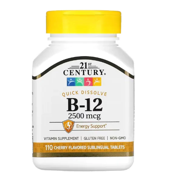 Vitaminas Vitamina B-12 · 2500mcg | 110 Comprimidos Sabor Cereja — 21st Century