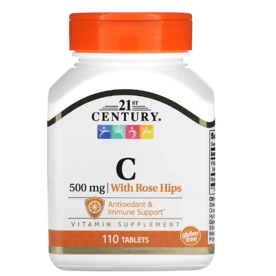 Vitaminas Vitamina C 500mg com Rosa Mosqueta — 110 Comprimidos — 21st Century