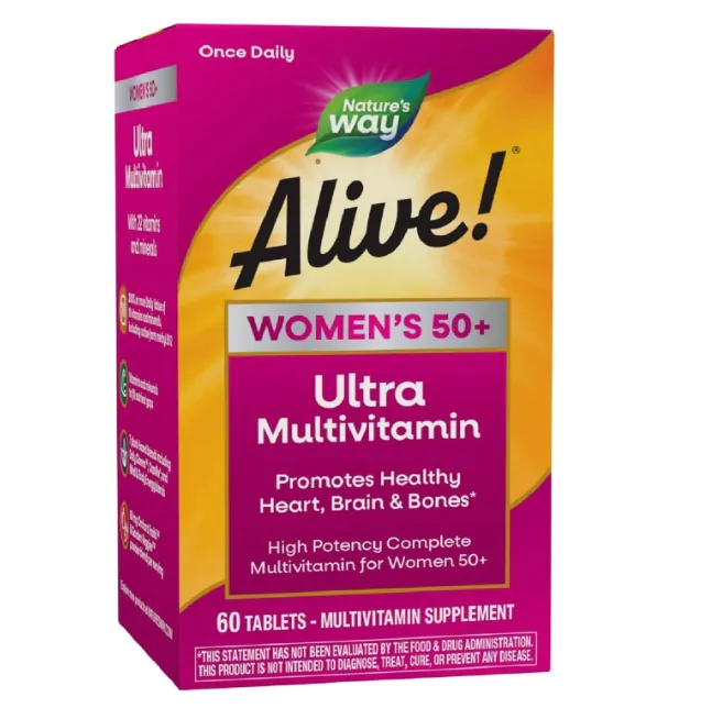 Vitaminas Ultra Multivitamínico Completo para Mulheres 50+ Alive — 60 Comprimidos — Nature's Way