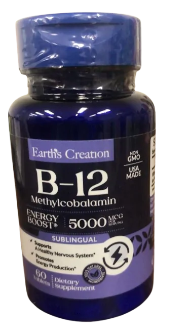 Vitaminas Vitamina B12 · 5000mcg | 60 Tablets — Earth's Creation