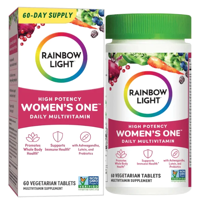 Vitaminas Multivitamínico One para Mulheres. Com vitamina C · D e Zinco | 60 comprimidos — Rainbow Light