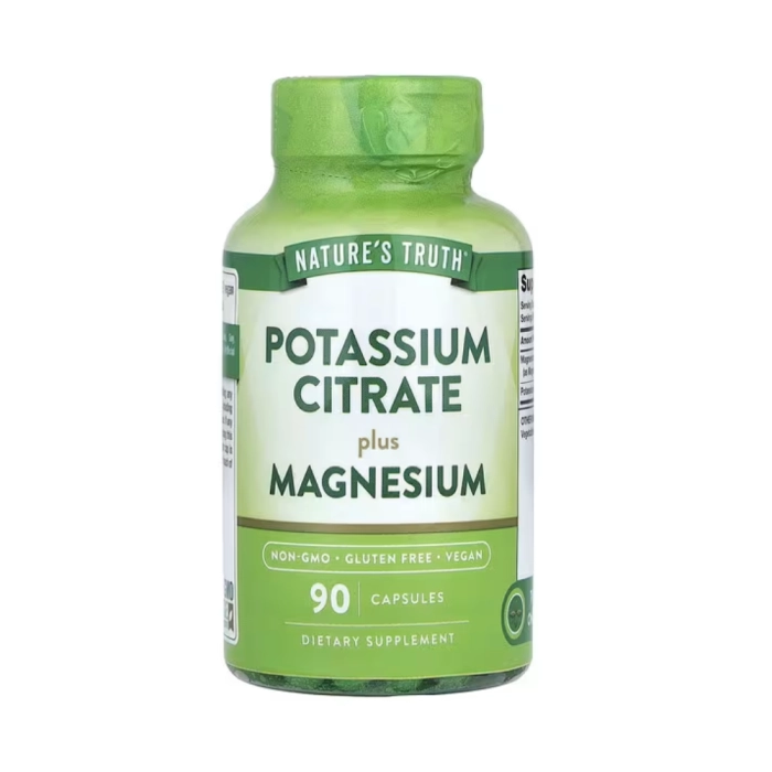 Vitaminas Potássio + Magnésio · Hidratação | Recuperação Muscular e Equilíbrio Diário | 90 Cápsulas | Nature's Truth — Natures Truth
