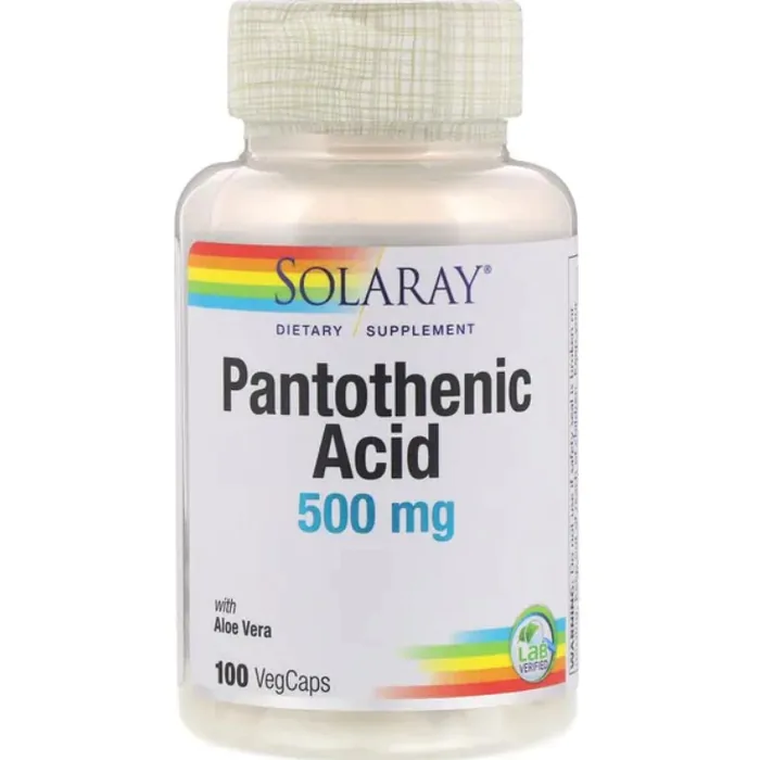 Vitaminas Pantothenic Acid · 500 mg | 100 VegCaps — Solaray