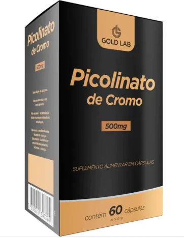 Vitaminas Picolinato de Cromo 500mg — 60 Cápsulas — Gold Lab