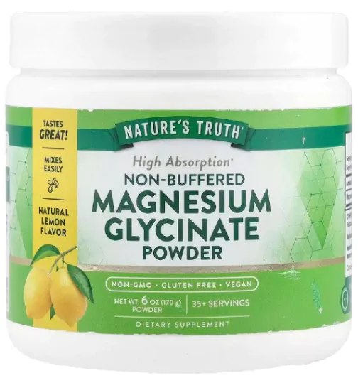 Vitaminas Glicinato de Magnésio Não Tamponado em Pó · Sabor Limão Natural | 170g — Nature's Truth