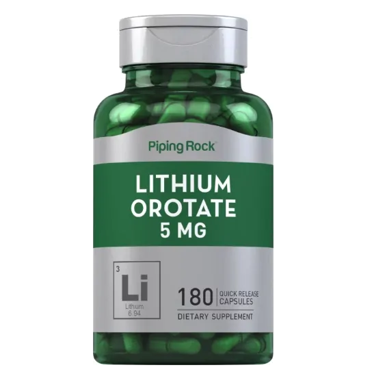 Vitaminas Lithium Orotate · 5mg | 180 Cápsulas | PipingRock — Piping Rock