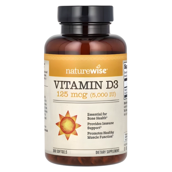 Vitaminas Vitamina D3 · 125mcg (5.000 IU) | 360 Cápsulas — NatureWise